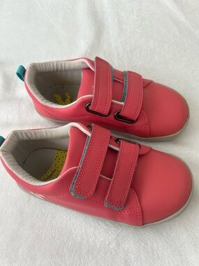 Children's Coral Pink Double-Strap Sneakers